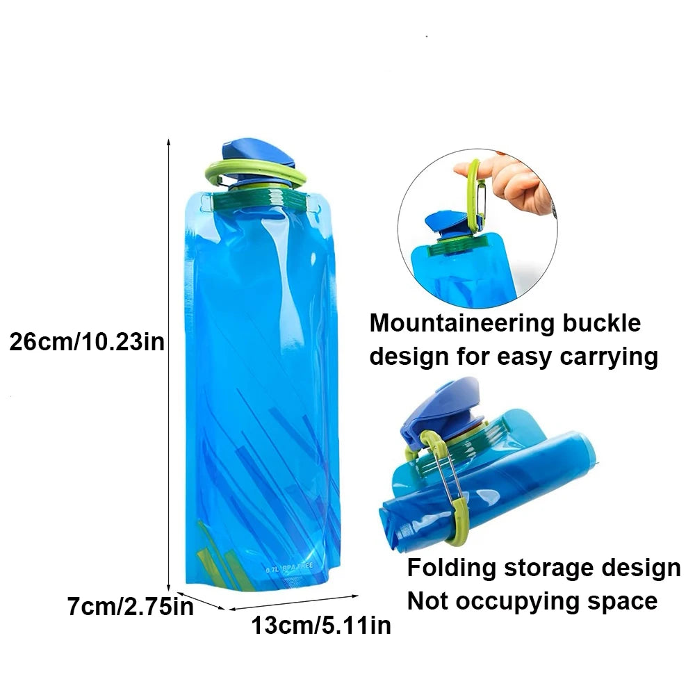 FlowState Foldable Water Bottle – Collapsible & Leak-Proof with Carabiner